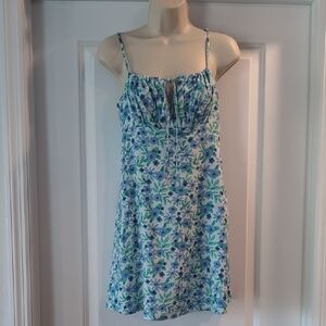 🩷Forever 21 Blue and Green Floral Dress Size S